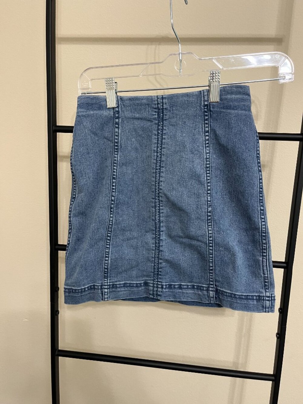 Free People Denim Mini Skirt Blue Size 0 Boho Casual - Picture 2 of 9